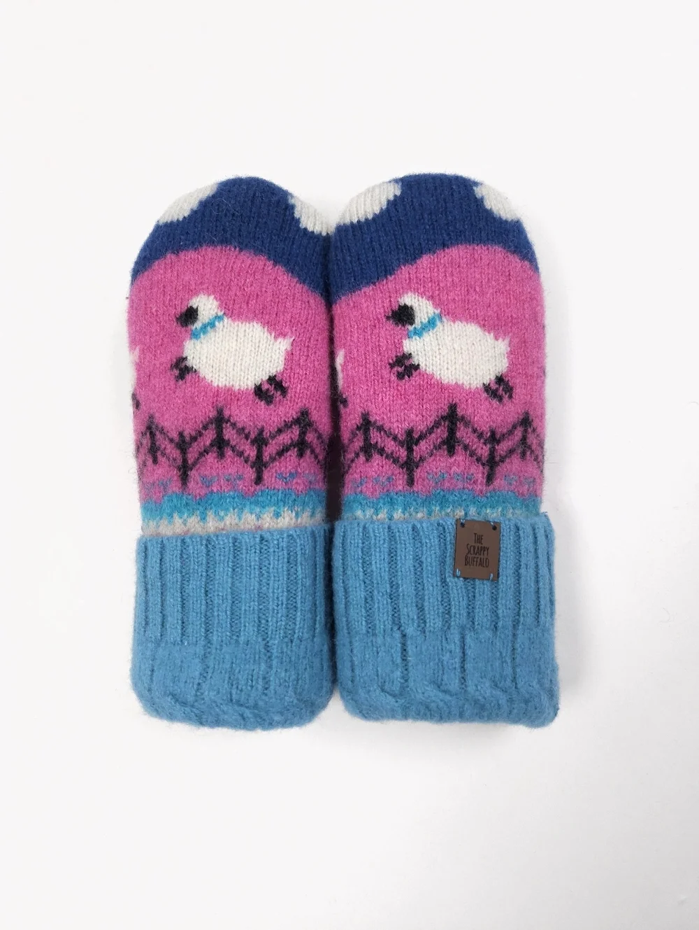 Upcycled Pink Sheep Wool Sweater Mittens: Double Fleece Lined (Adult XS/S)
